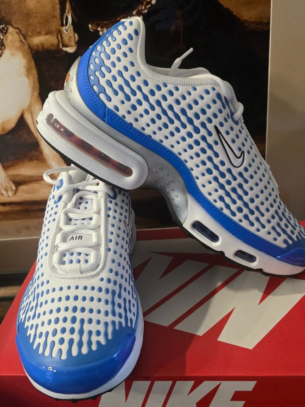 Nike Air Max Plus VII White/Blue Crystal/Metallic Silver/White HQ2197 101 Sz 10